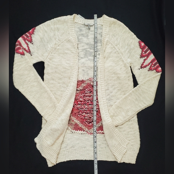 🎉HP🎉 BKE Open Weave Aztec Flyaway Cardigan, with Fringe Detail - Picture 4 of 7